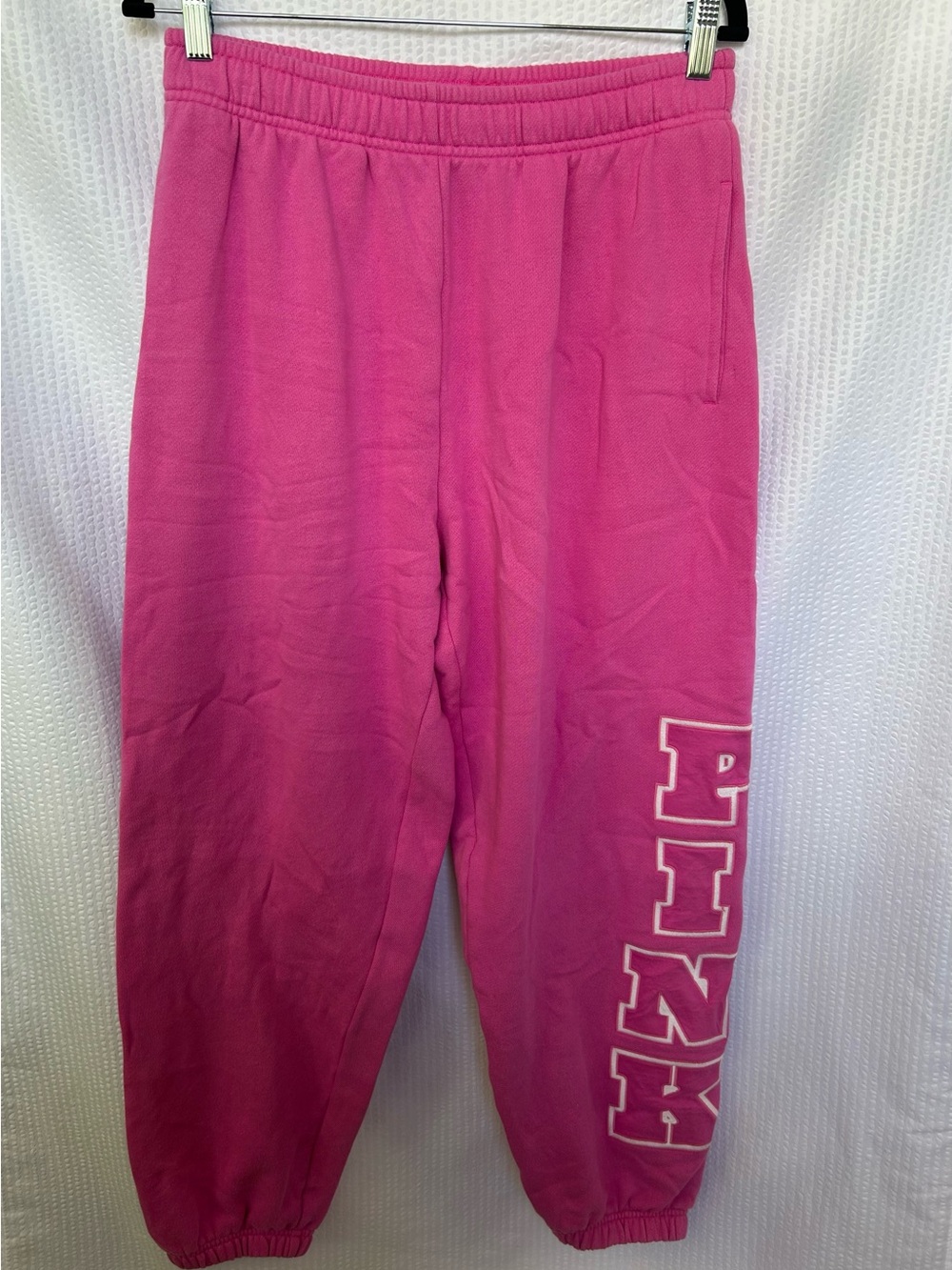 Victoria’s Secret PINK Hot Pink Logo Jogger Sweatpants Size Medium
